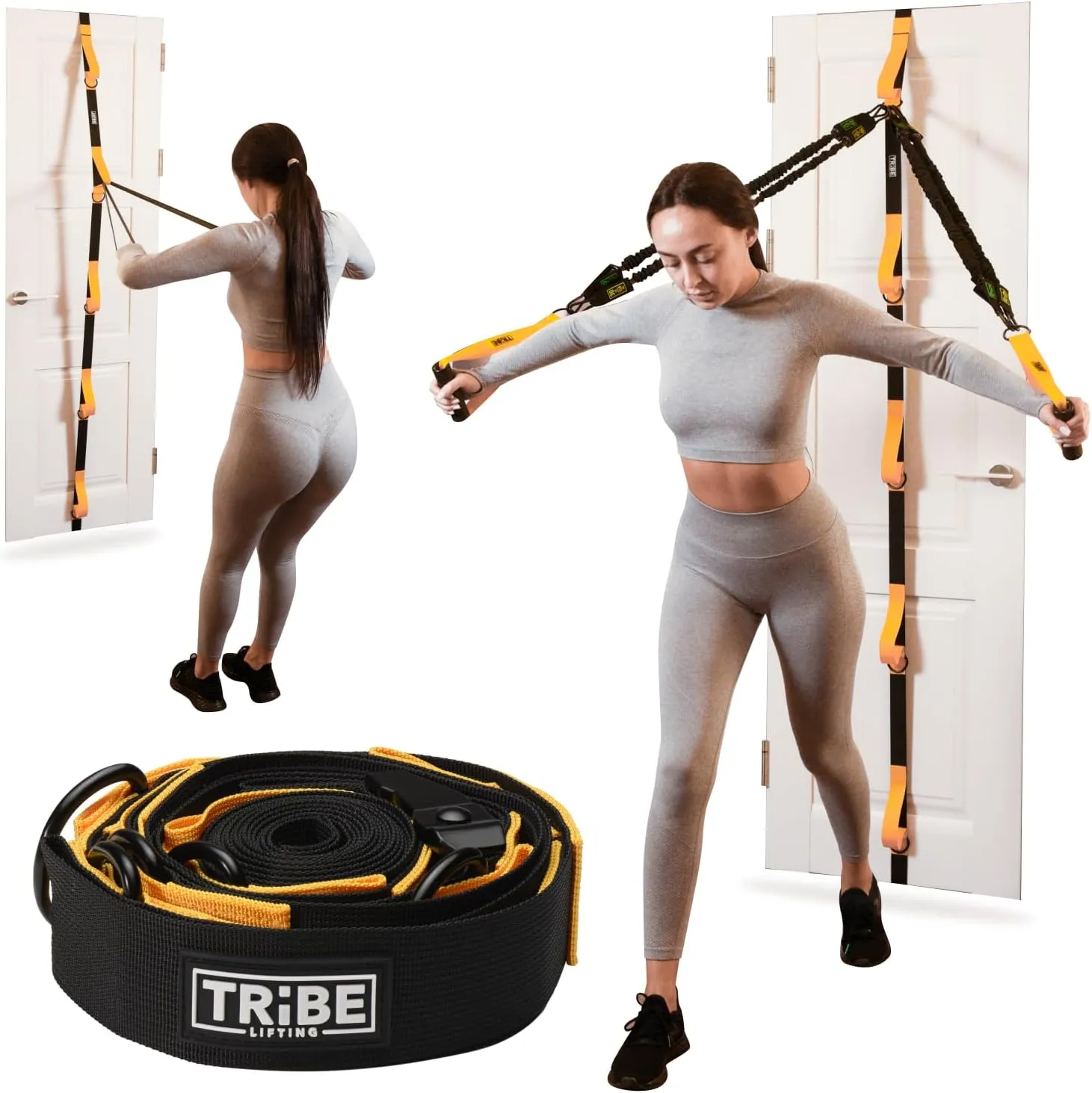 Door Anchor for Resistance Bands W/ 5 Loops & Metal Rings for Full-Body Workouts
