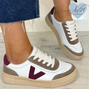 Drilleys Eighty Elevated Sole Sneakers - Carnation