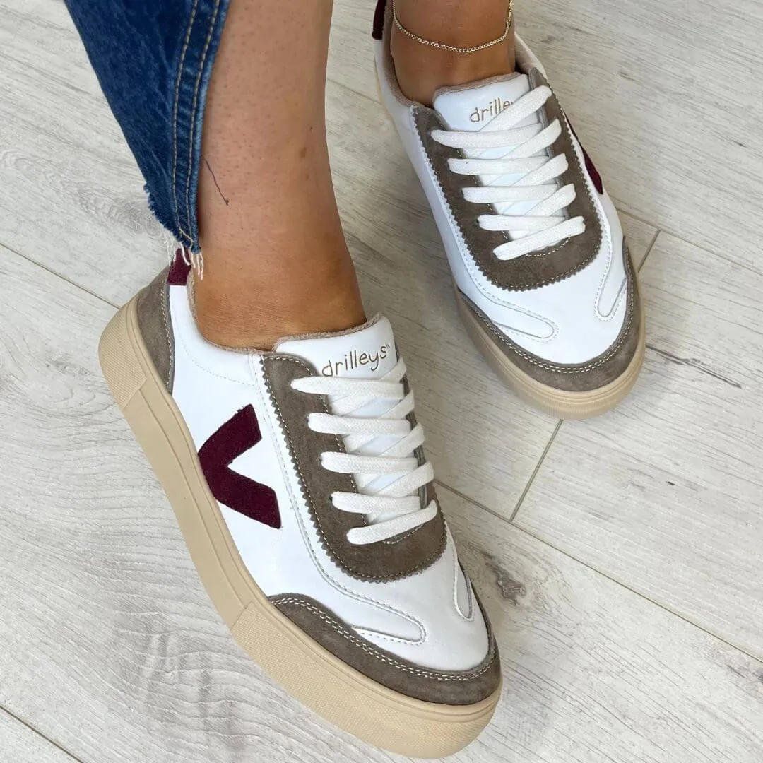 Drilleys Eighty Elevated Sole Sneakers - Carnation