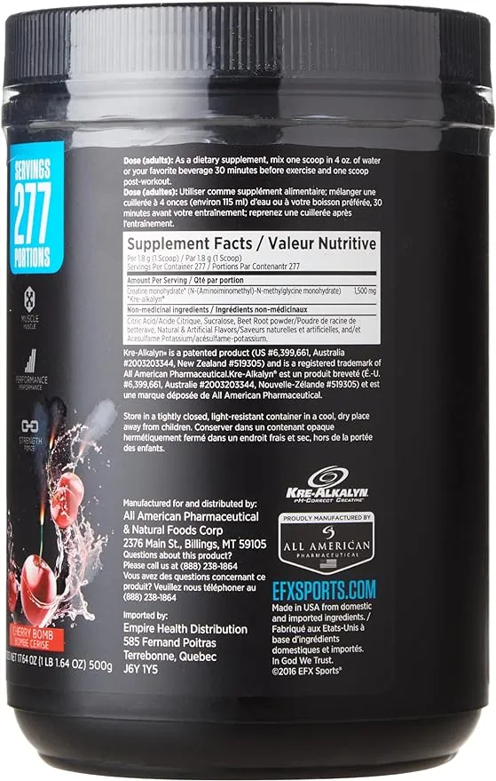 EFX Sports Kre-Alkalyn EFX Creatine Cherry Bomb 500g