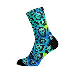 Electric Leopard Blue Socks
