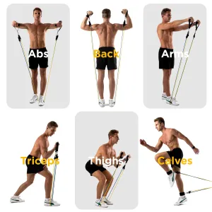 Exercise Workout Bands Up to 150lb W/ Door Anchor & Handles for Strength