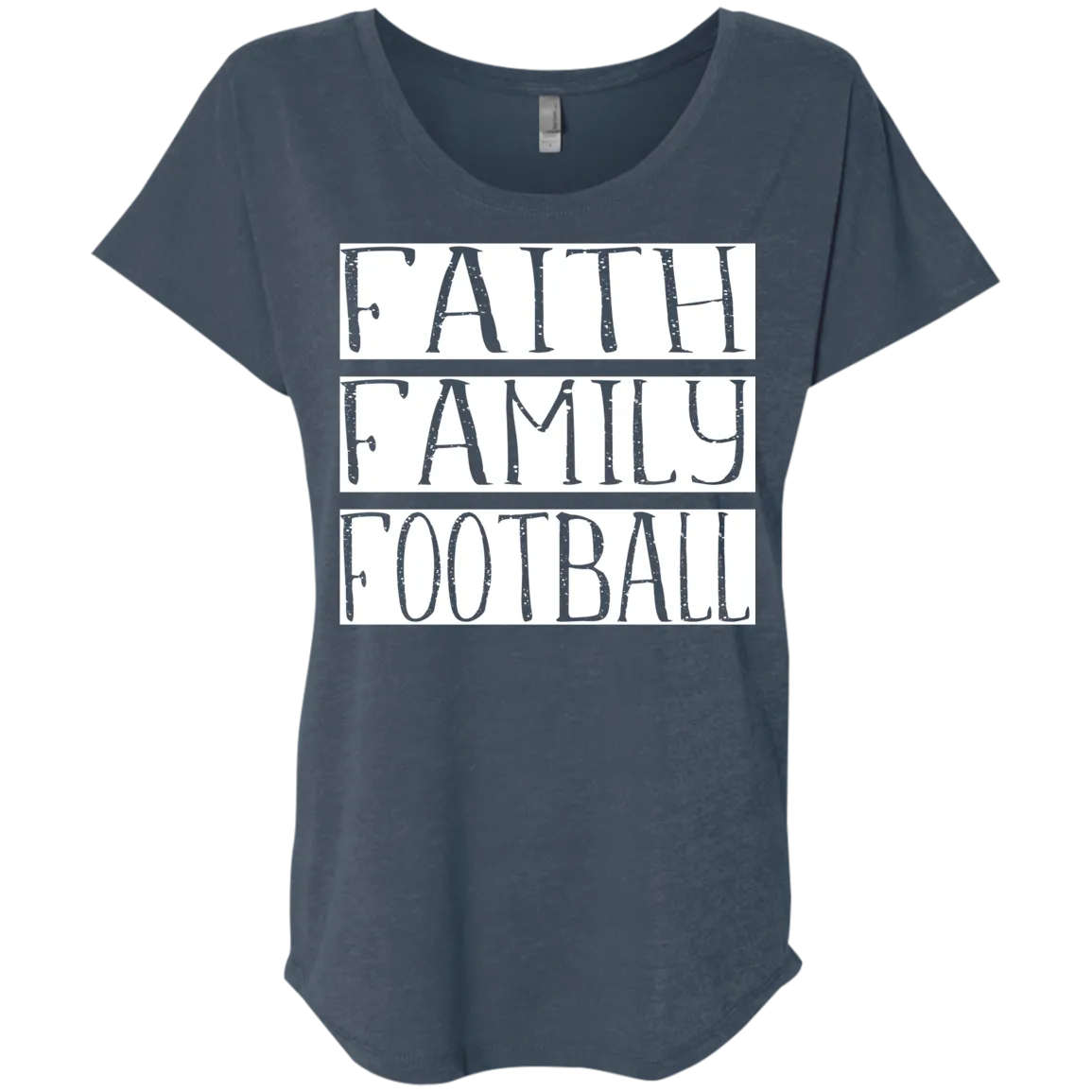 Faith Family Football Flowy Tee – Comfortable and Stylish for Game Day and Beyond
