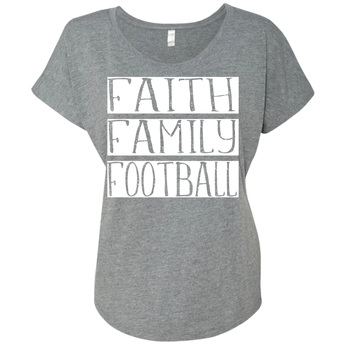 Faith Family Football Flowy Tee – Comfortable and Stylish for Game Day and Beyond