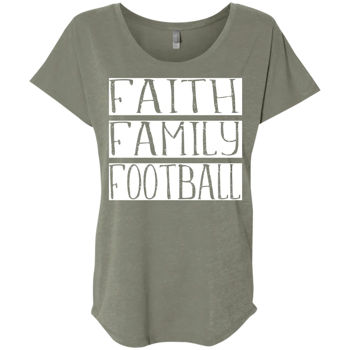 Faith Family Football Flowy Tee – Comfortable and Stylish for Game Day and Beyond