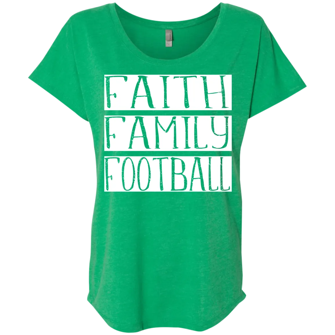 Faith Family Football Flowy Tee – Comfortable and Stylish for Game Day and Beyond