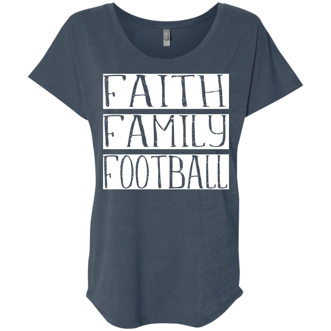 Faith Family Football Flowy Tee – Comfortable and Stylish for Game Day and Beyond