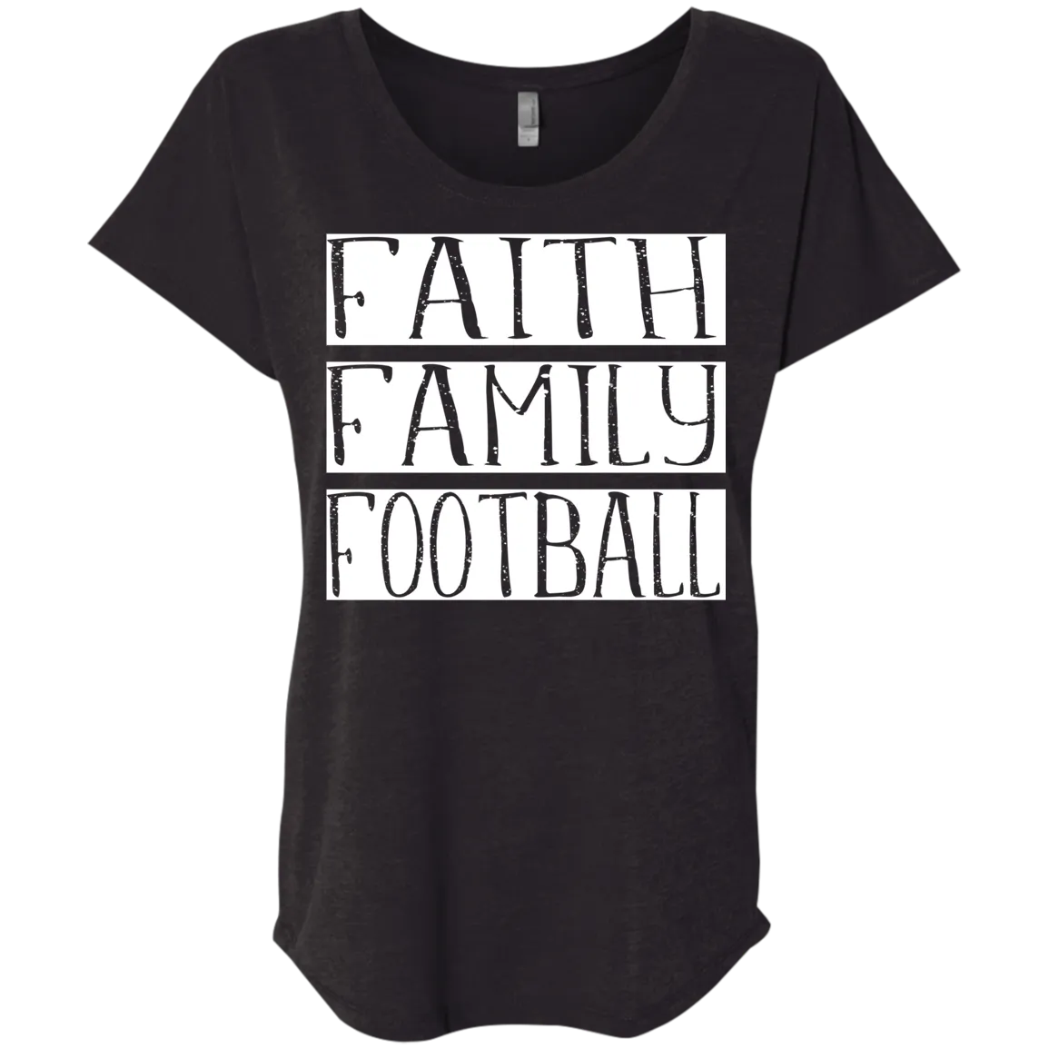 Faith Family Football Flowy Tee – Comfortable and Stylish for Game Day and Beyond