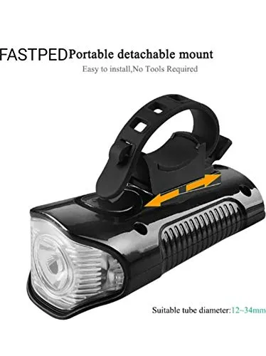 FASTPED New Smart Bike Accessories Motor Handlebar Front 3 in 1 USB Rechargeable Power Display Speedometer Electric Horn Bike Light, plastic