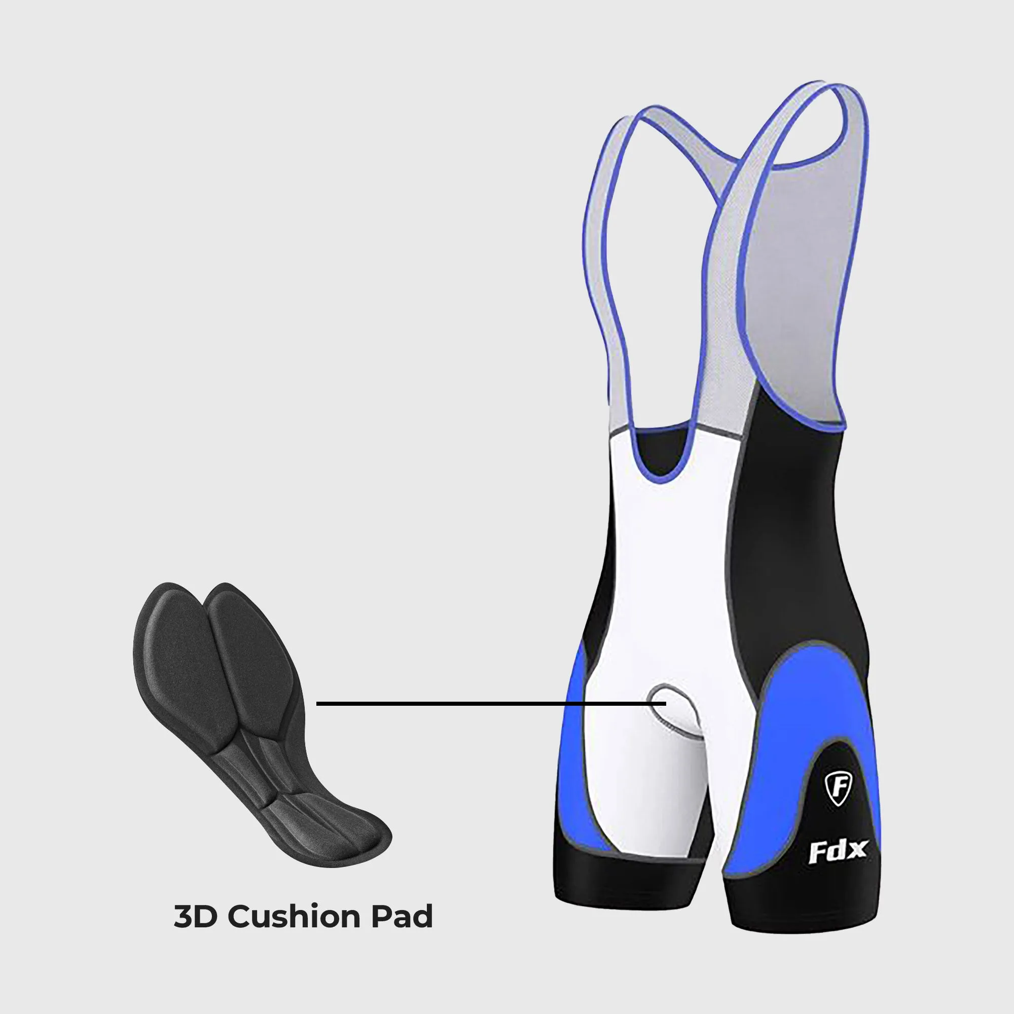 Fdx Windrift Blue Men's & Boy's Padded Summer Cycling Bib Shorts
