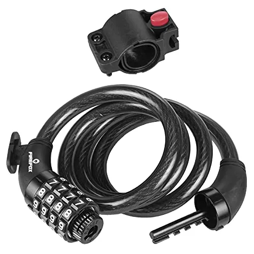Firefox Bikes Bicycle Lock-Spiral Resettable Combination, Black, M