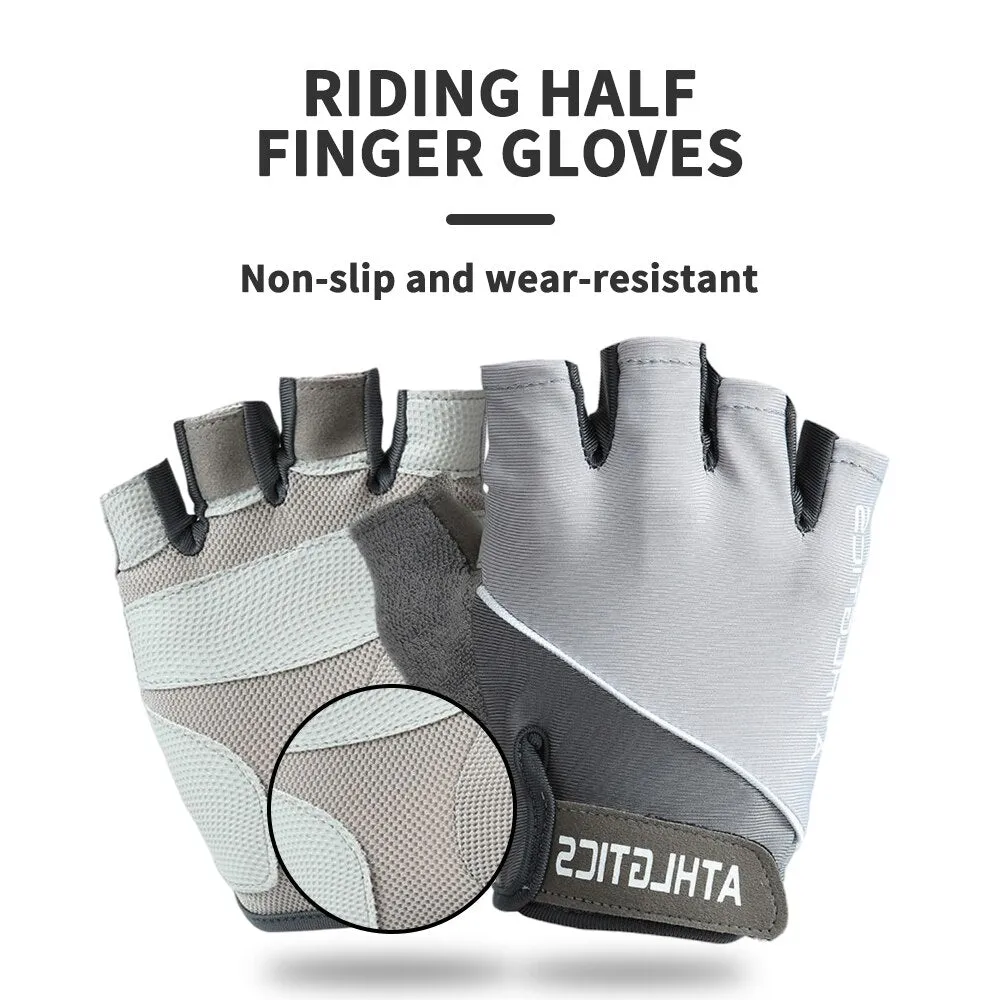 Fitness Spring And Summer Men&#39;s And Women&#39;s Sun Protection Cycling Half Finger Gloves Anti-skid Breathable Sports Gloves