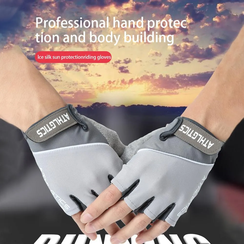 Fitness Spring And Summer Men&#39;s And Women&#39;s Sun Protection Cycling Half Finger Gloves Anti-skid Breathable Sports Gloves
