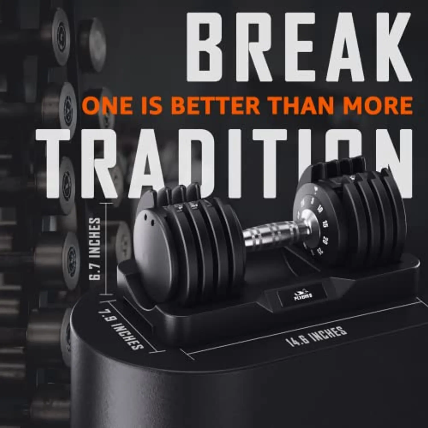 FLYBIRD Adjustable Dumbbell,25/55lb Single Dumbbell for Men and Women with Anti-Slip Metal Handle,Fast Adjust Weight by Turning Handle,Black Dumbbell with Tray Suitable for Full Body Workout Fitness