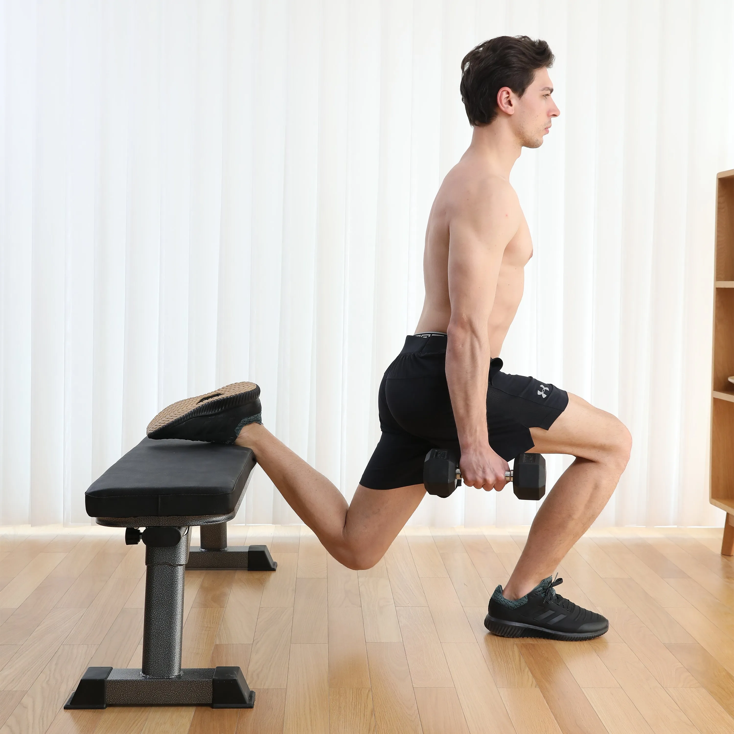 Foldable Flat Bench for Weight Training and Ab Exercises by Finer Form