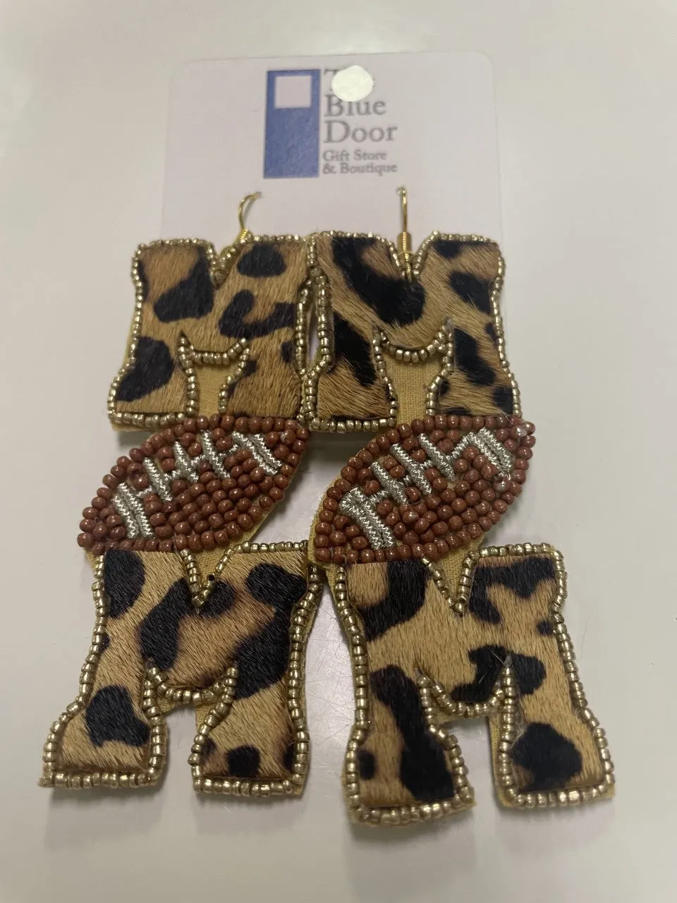 Football Mom Cheetah Earrings
