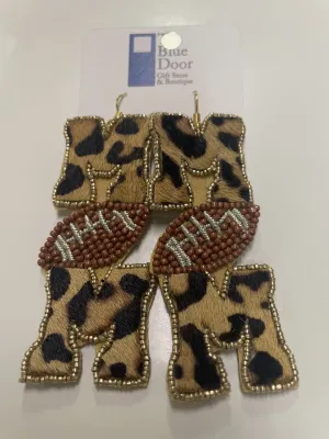 Football Mom Cheetah Earrings