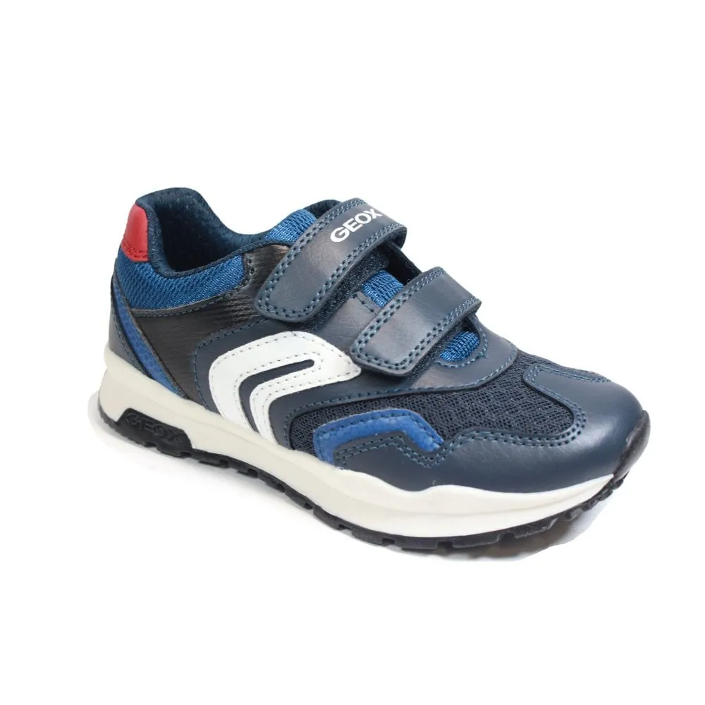 Geox Pavel Double Riptape Trainer - Navy Red