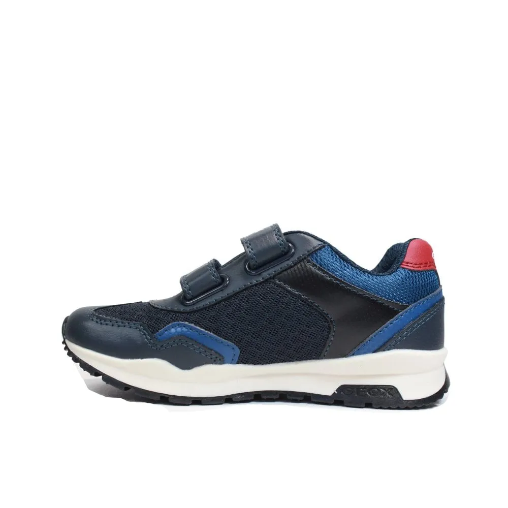 Geox Pavel Double Riptape Trainer - Navy Red