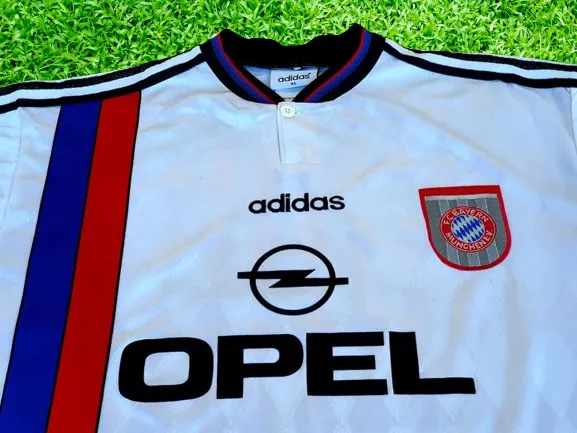 GERMAN BUNDESLIGA BAYERN MUNICH 1995-96 UEFA CUP CHAMPION TOP GOAL SCORER Jürgen KLINSMANN AWAY ADIDAS JERSEY SHIRT TRIKOT XL  SOLD !!!