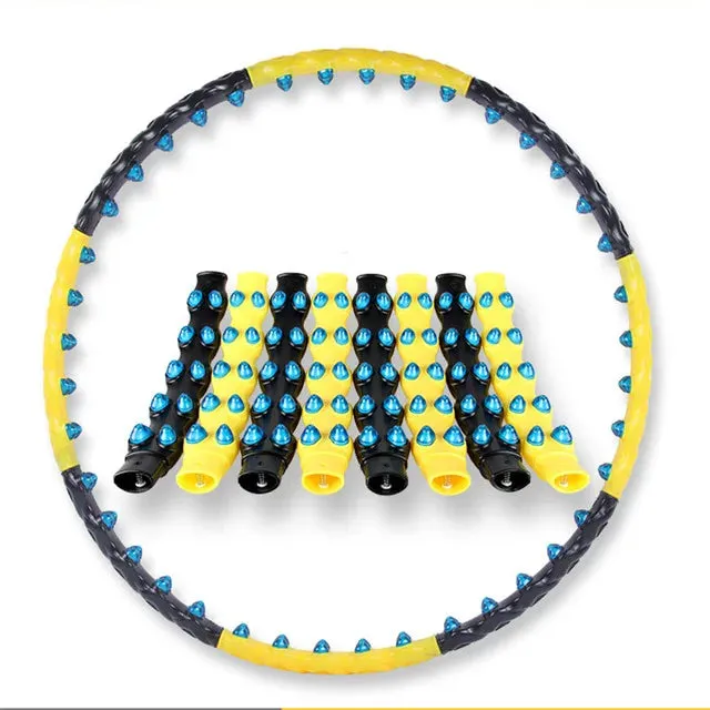 Get Fit and Have Fun with Our Double Row Magnetite 8-Section Fitness Hoop!
