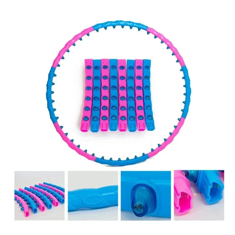 Get Fit and Have Fun with Our Double Row Magnetite 8-Section Fitness Hoop!