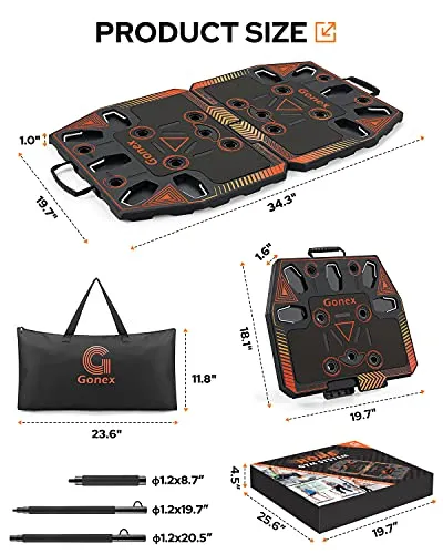 Gonex Portable Home Gym Workout Equipment with 14 Exercise Accessories Ab Roller Wheel,Elastic Resistance Bands,Push-up Stand,Post Landmine Sleeve and More for Full Body Workouts System,Orange