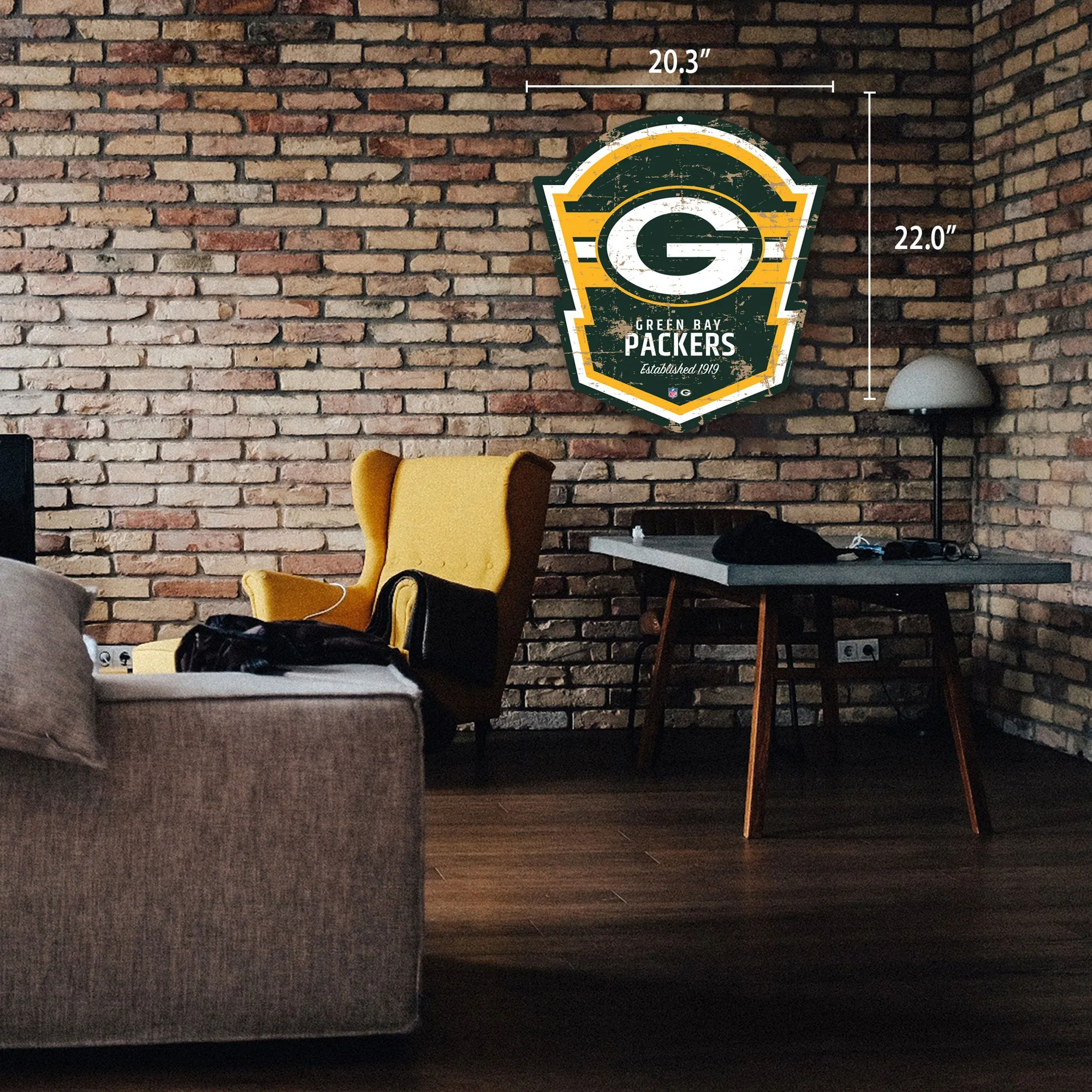 Green Bay Packers 22" PVC Distressed Shield