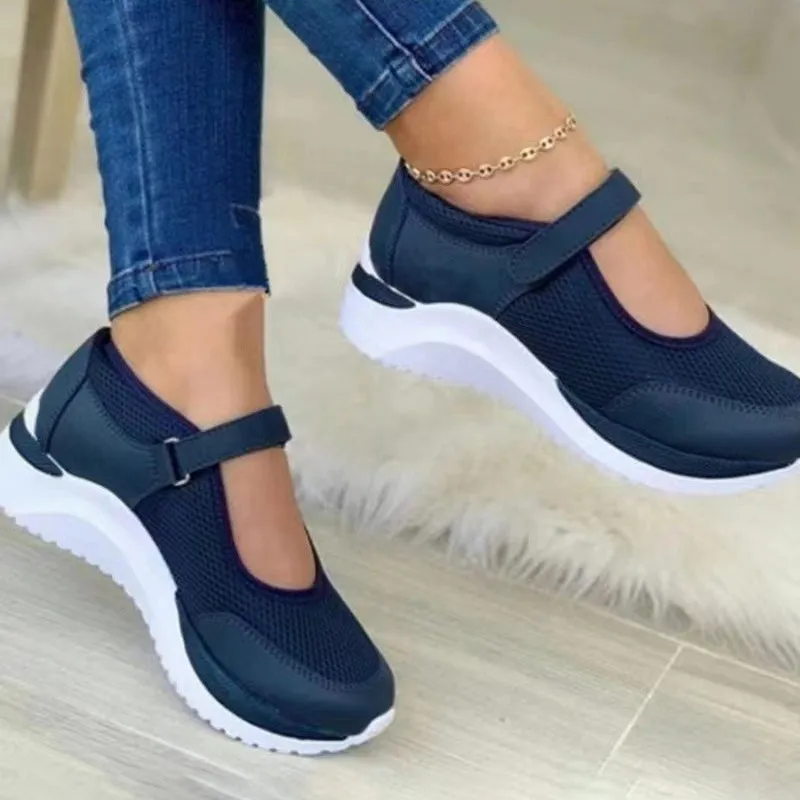 GS Mesh Platform | Luchtige casual mesh platform sneakers met klittenband voor dames