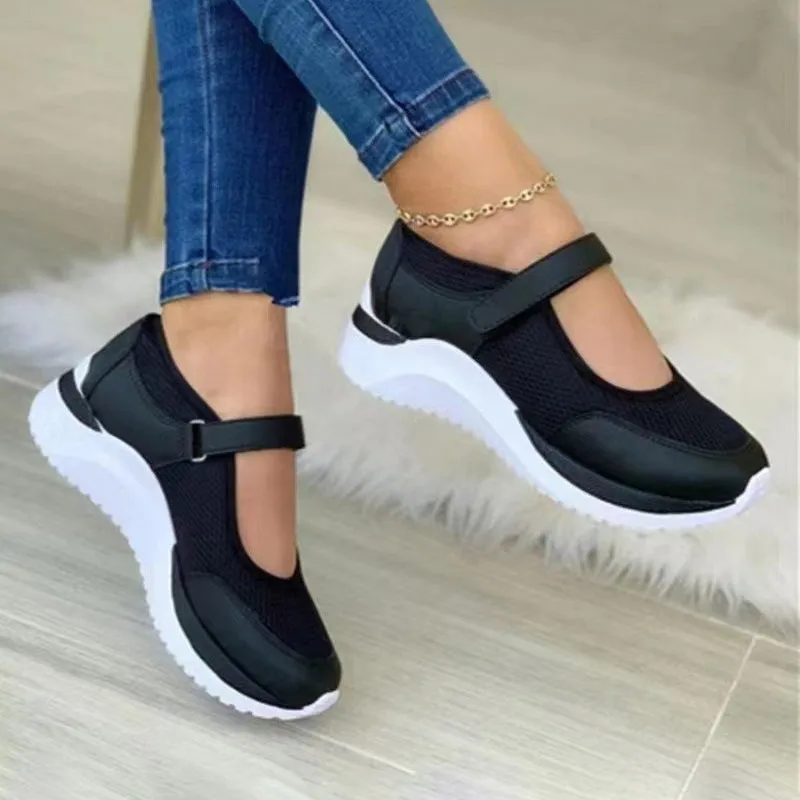 GS Mesh Platform | Luchtige casual mesh platform sneakers met klittenband voor dames
