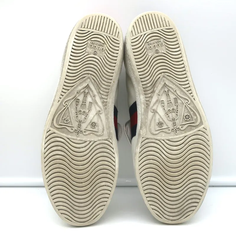 Gucci Ace Blind for Love Sneakers White Leather Size 38
