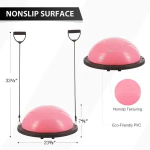 Half Balance Ball with Auto Air Pump 2 Bands  Strength Training