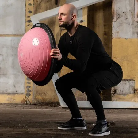Half Balance Ball with Auto Air Pump 2 Bands  Strength Training