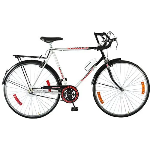 Hero Hawk Nuage 27T Single Speed Hybrid Bike (Black Silver, Ideal For : 12  Years )