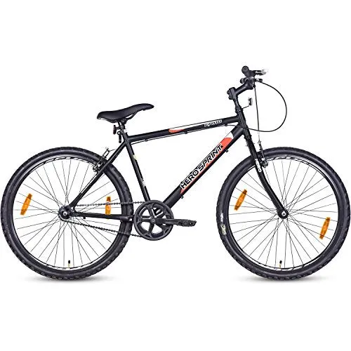 Hero Kyoto 26T Single Speed 18 inches Frame Mountain Bike (Black, Ideal For : 12  Years )