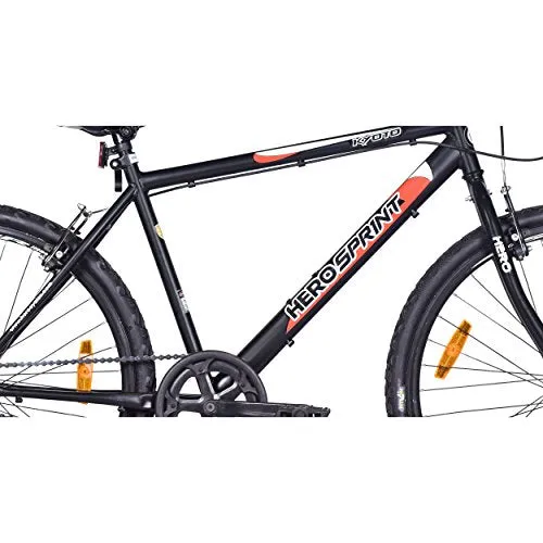 Hero Kyoto 26T Single Speed 18 inches Frame Mountain Bike (Black, Ideal For : 12  Years )