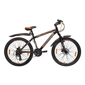 Hero Sprint Growler 26T 21 Speed with Dual Disc for Men (Color: Black/Orange), Mountain Bike, Frame Size: 17 Inches