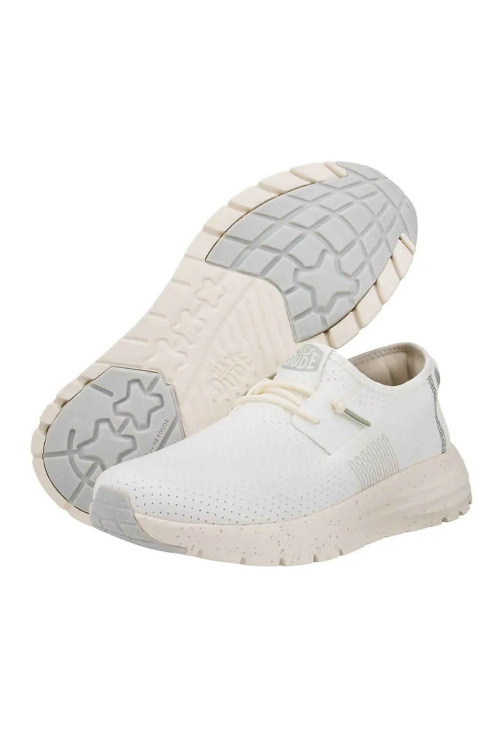 HEYDUDE Men's Sirocco Perf Mesh Shoes in White | 40967-143