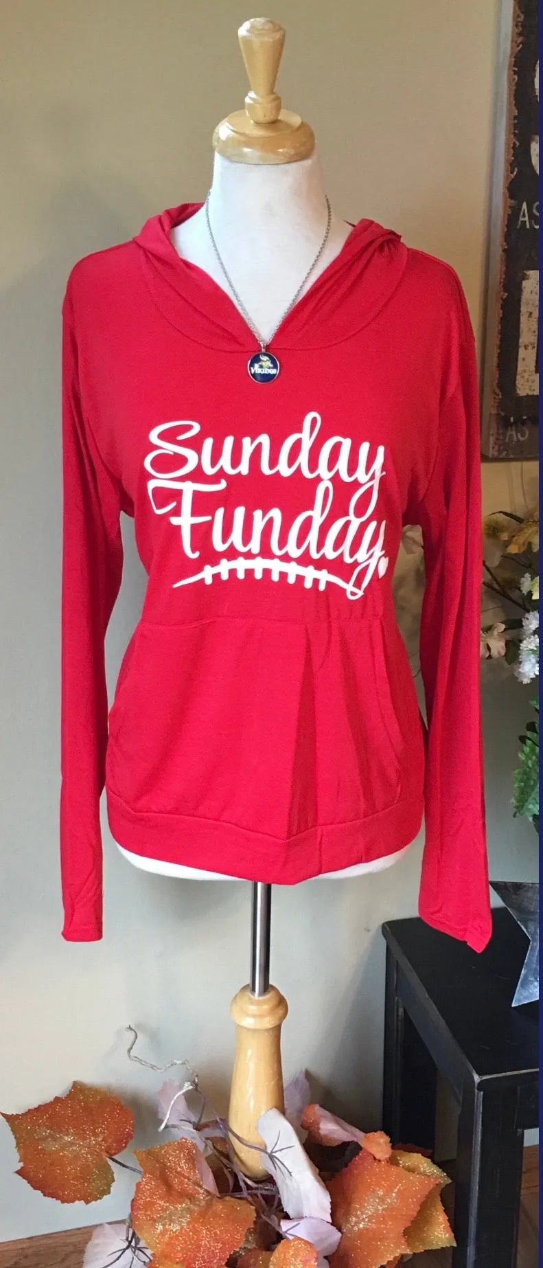 Hoodie with FREE earrings! { Sunday funday } Red or black • Lightweight • Front pocket • Kids and adults • Unisex