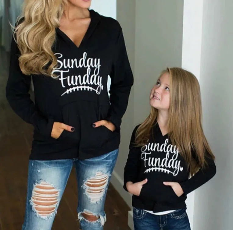 Hoodie with FREE earrings! { Sunday funday } Red or black • Lightweight • Front pocket • Kids and adults • Unisex