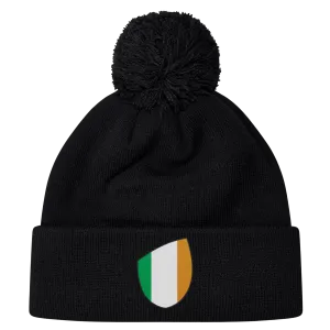 Ireland Shield Pom Pom Beanie