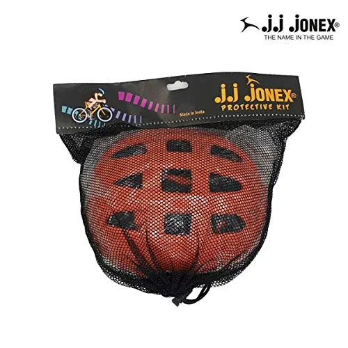 Jonex Velcro Straps Protection Kit for Skating, Cycling, Running Blue for Kids, Boys, Girls, Men & Women @ Kin Store (Medium, Orange)