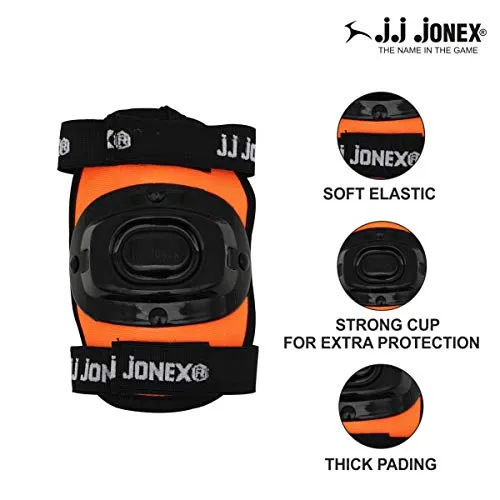 Jonex Velcro Straps Protection Kit for Skating, Cycling, Running Blue for Kids, Boys, Girls, Men & Women @ Kin Store (Medium, Orange)