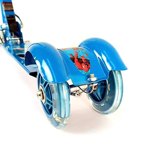 JOYESTA Kick Scooter for Kids 3 Wheeler Foldable Kick Skating Cycle with Brake and Bell, LED on Wheels and Height Adjustable for Boys and Girls for 3-7 Years (Blue)