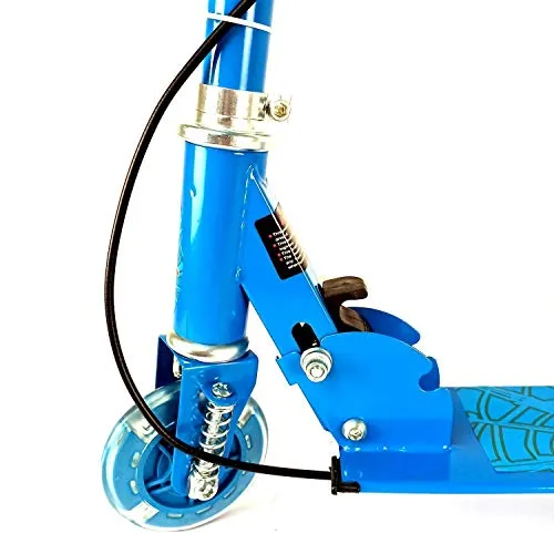 JOYESTA Kick Scooter for Kids 3 Wheeler Foldable Kick Skating Cycle with Brake and Bell, LED on Wheels and Height Adjustable for Boys and Girls for 3-7 Years (Blue)