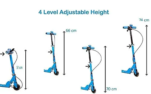 JOYESTA Kick Scooter for Kids 3 Wheeler Foldable Kick Skating Cycle with Brake and Bell, LED on Wheels and Height Adjustable for Boys and Girls for 3-7 Years (Pink)