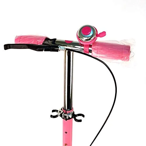 JOYESTA Kick Scooter for Kids 3 Wheeler Foldable Kick Skating Cycle with Brake and Bell, LED on Wheels and Height Adjustable for Boys and Girls for 3-7 Years (Pink)