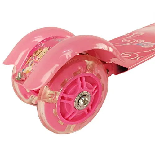 JOYESTA Kick Scooter for Kids 3 Wheeler Foldable Kick Skating Cycle with Brake and Bell, LED on Wheels and Height Adjustable for Boys and Girls for 3-7 Years (Pink)