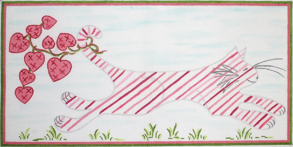 JW-PL-09: Jilly Walsh Kitty Running Through Grass with Hearts