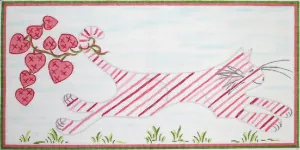 JW-PL-09: Jilly Walsh Kitty Running Through Grass with Hearts